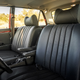 Black leather seats in a 1971 Mercedes-Benz 300SEL 6.3